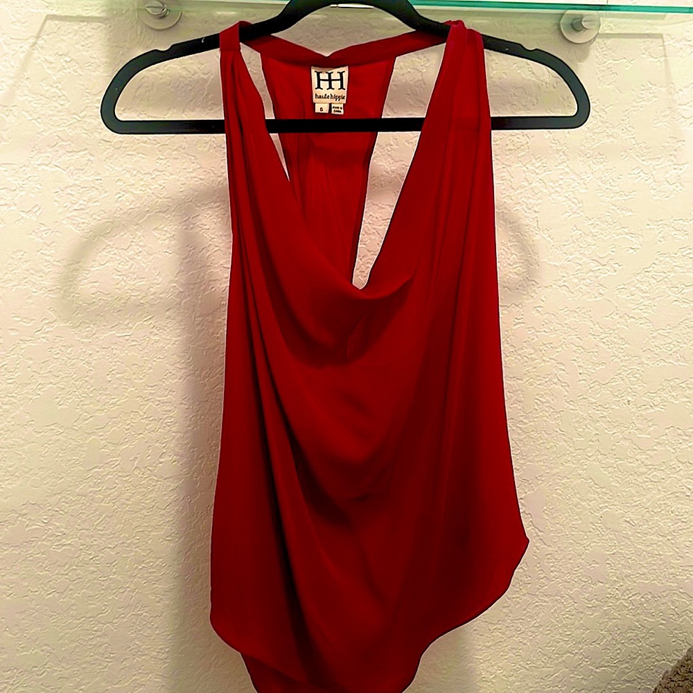 Haute hippie beauty red sexy back tank